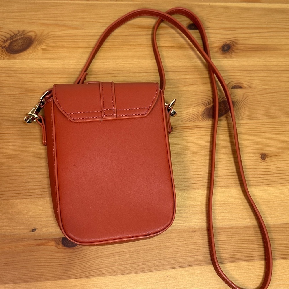 Cleo | Small Crossbody Phone Bag | Rust Red Mini Bag with Adjustable Strap - Picture 2 of 7